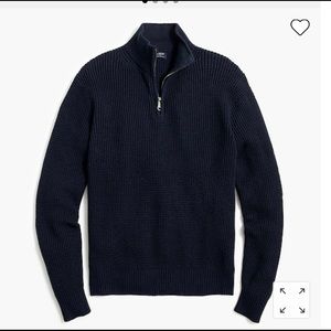 JCREW Mens Large waffle cotton half zip sweater